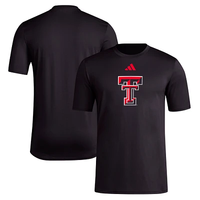 Men's adidas Black Texas Tech Red Raiders Primary Locker Pre-Game AEROREADY T-Shirt