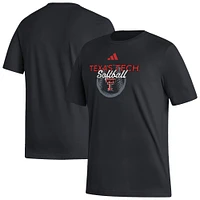 T-shirt adidas noir Texas Tech Red Raiders Softball Fresh pour homme