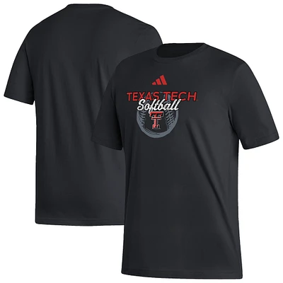 T-shirt adidas noir Texas Tech Red Raiders Softball Fresh pour homme