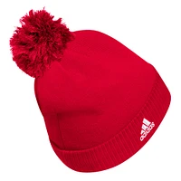 Men's adidas Red Texas Tech Red Raiders 2024 Sideline COLD.RDY Cuffed Knit Hat with Pom