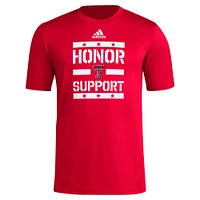 T-shirt adidas Red Texas Tech Raiders Honor & Support pour homme