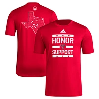 T-shirt adidas Red Texas Tech Raiders Honor & Support pour homme