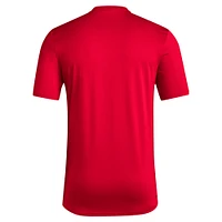 T-shirt d'avant-match trilatéral adidas Texas Tech Red Raiders Locker pour hommes, rouge, AEROREADY