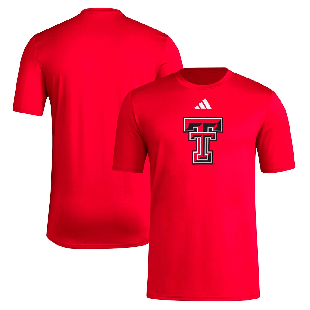 Men's adidas Red Texas Tech Raiders Primary Locker Pre-Game AEROREADY T-Shirt