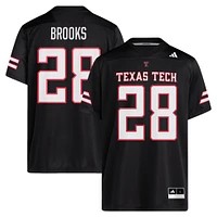 Maillot de footballeur adidas Tahj Brooks pour homme, noir, Texas Tech, Red Raiders, NIL