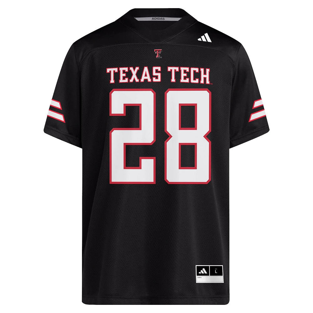 Maillot de footballeur adidas Tahj Brooks pour homme, noir, Texas Tech, Red Raiders, NIL