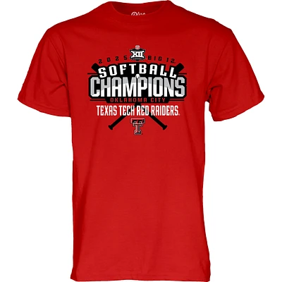 Men's Blue 84  Red Texas Tech Raiders 2025 Big 12 Softball Conference Tournament Champions Locker Room T-Shirt