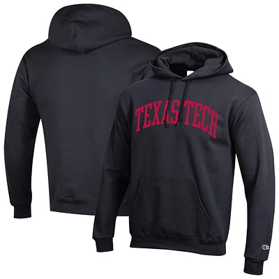 Men's Champion  Black Texas Tech Red Raiders Basic Arch Fleece Pullover Hoodie