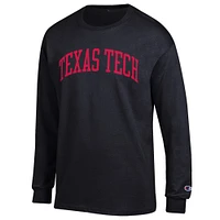 Men's Champion  Black Texas Tech Red Raiders Basic Arch Long Sleeve T-Shirt