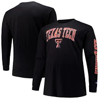 T-shirt à manches longues Champion Texas Tech Red Raiders Big & Tall 2-Hit pour hommes