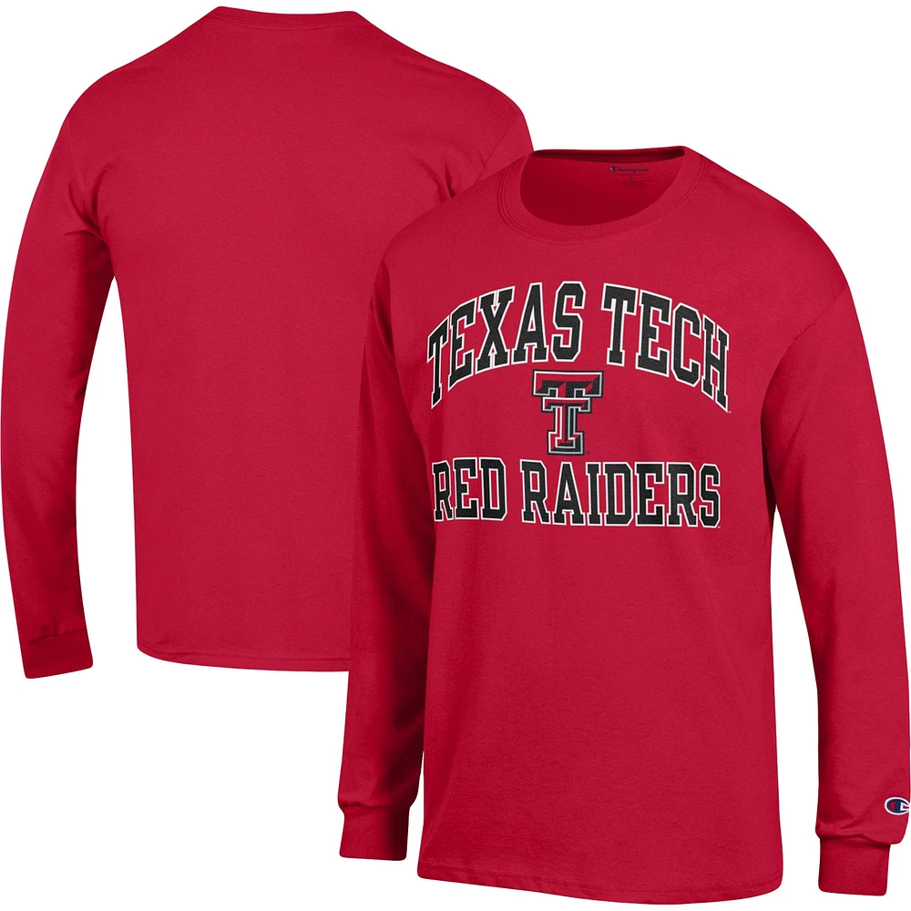 Men's Champion Red Texas Tech Raiders High Motor Long Sleeve T-Shirt