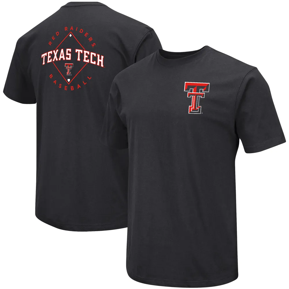 Men's Colosseum Black Texas Tech Red Raiders Baseball On-Deck 2-Hit T-Shirt