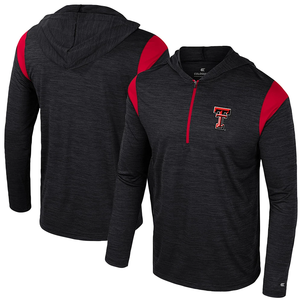 Coupe-vent à demi-zip Colosseum Black Texas Tech Red Raiders Dozer pour homme