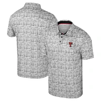 Men's Colosseum Black Texas Tech Red Raiders It's Time! Allover Print Polo