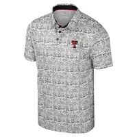 Men's Colosseum Black Texas Tech Red Raiders It's Time! Allover Print Polo