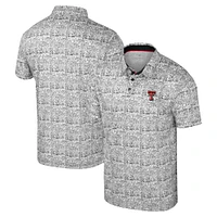 Men's Colosseum Black Texas Tech Red Raiders It's Time! Allover Print Polo