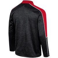 Veste à demi-zippée chinée Colosseum Black Texas Tech Red Raiders pour hommes