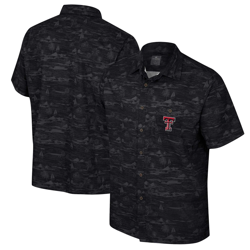 Chemise boutonnée Ozark Colosseum noire Texas Tech Red Raiders pour hommes