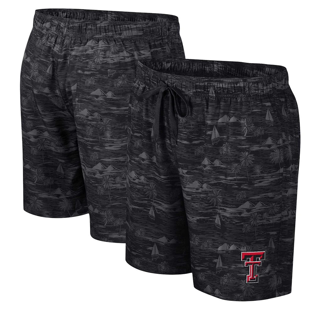 Short de bain Colosseum noir Texas Tech Red Raiders Ozark pour hommes