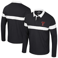 Polo à manches longues pour homme Colosseum Black Texas Tech Red Raiders Too Cool For School