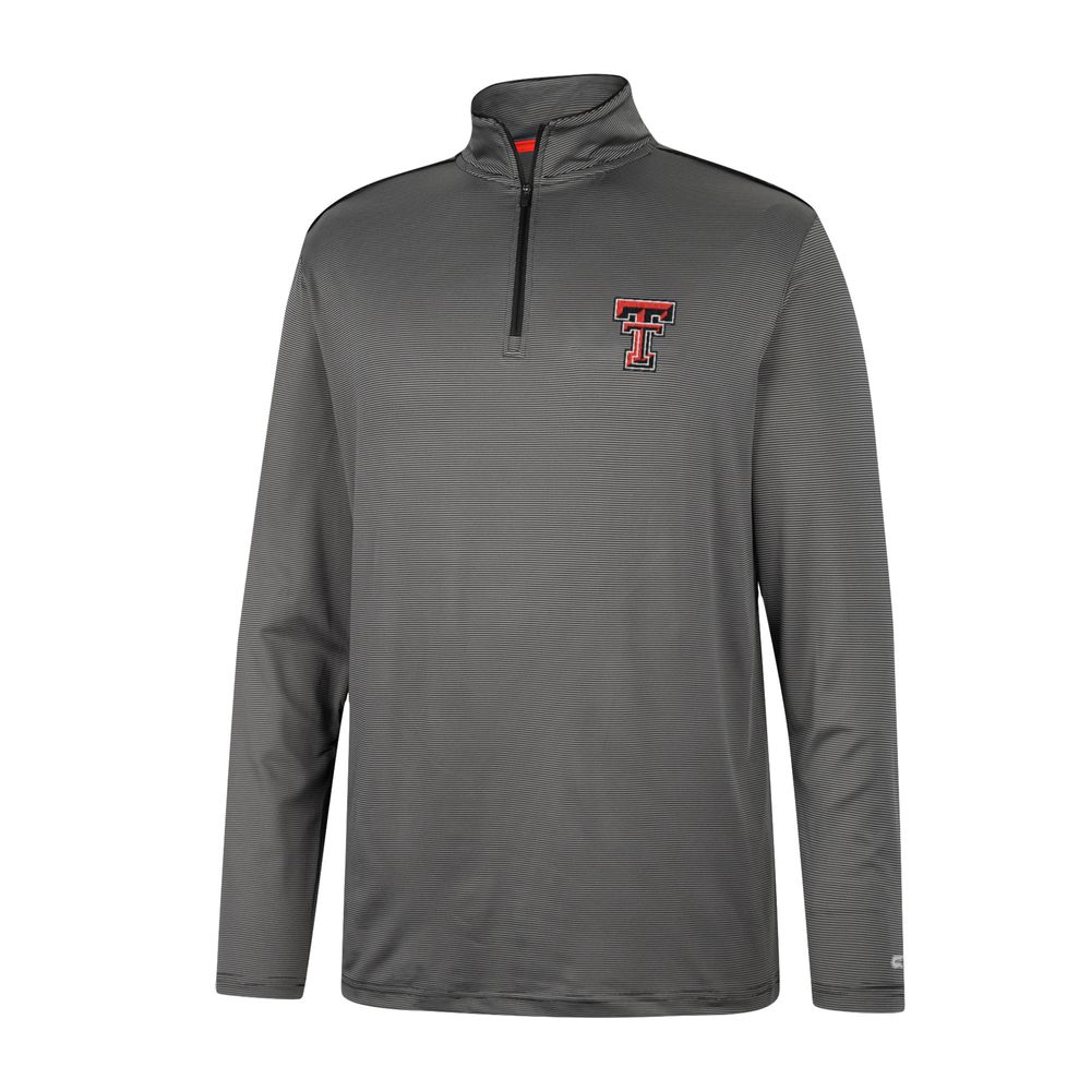 Men's Colosseum Charcoal Texas Tech Red Raiders Logo Quarter-Zip Windshirt