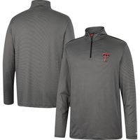 Men's Colosseum Charcoal Texas Tech Red Raiders Logo Quarter-Zip Windshirt