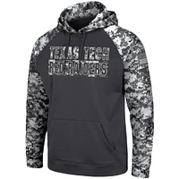 Men's Colosseum Charcoal Texas Tech Red Raiders OHT Military Appreciation Digital Camo Pullover Hoodie