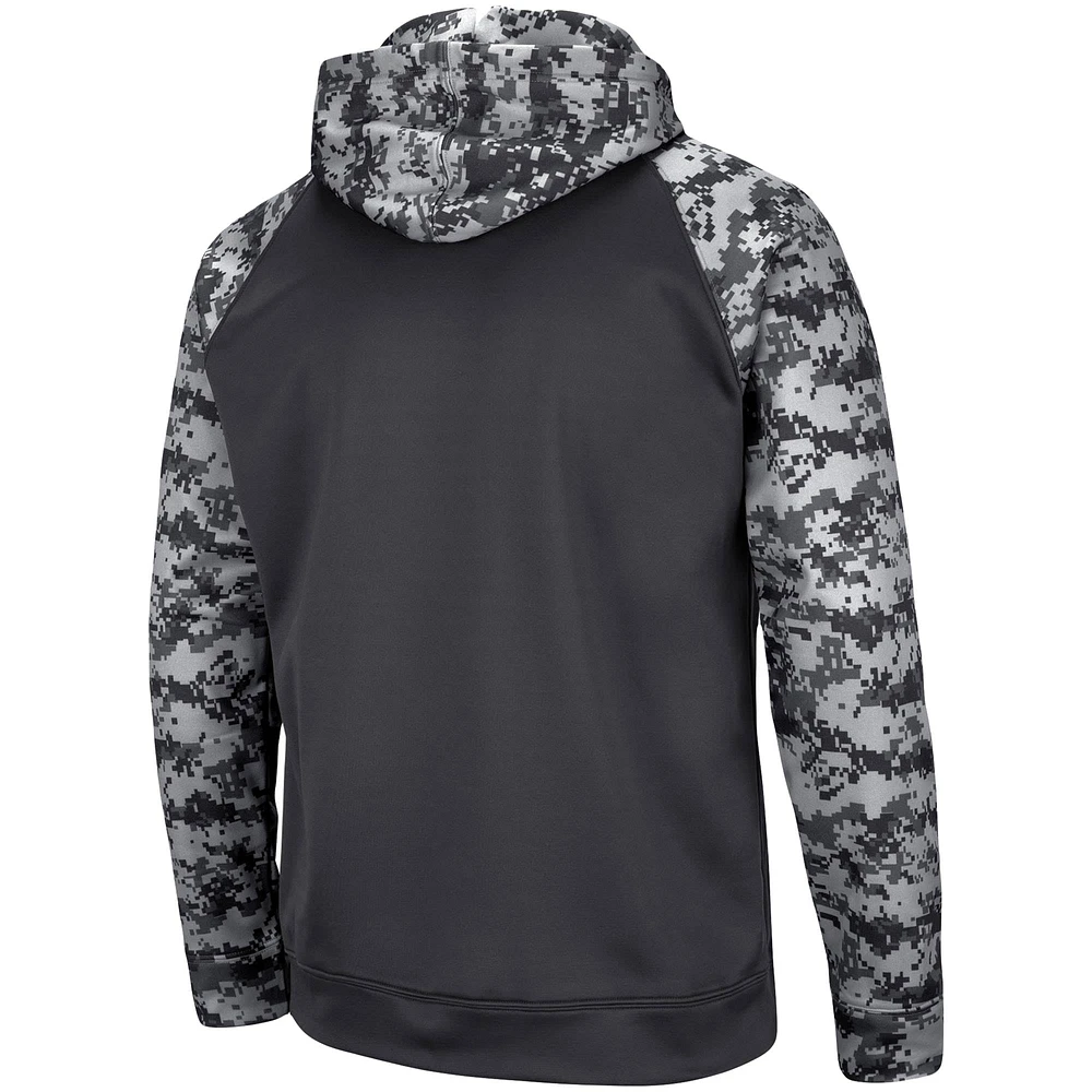 Men's Colosseum Charcoal Texas Tech Red Raiders OHT Military Appreciation Digital Camo Pullover Hoodie