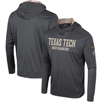 Men's Colosseum Charcoal Texas Tech Red Raiders OHT Military Appreciation Long Sleeve Hoodie T-Shirt