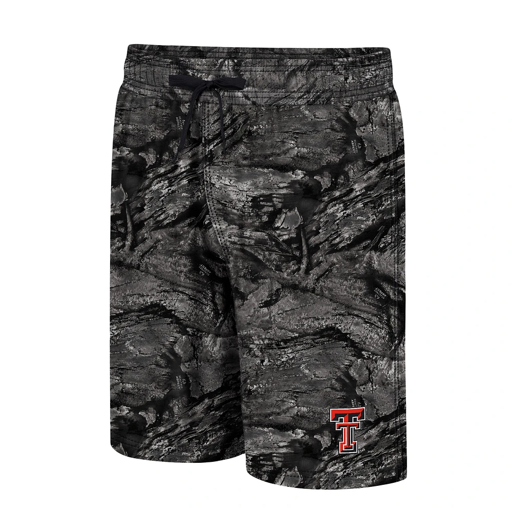 Short de bain pour homme Colosseum Charcoal Texas Tech Red Raiders Realtree Aspect Ohana