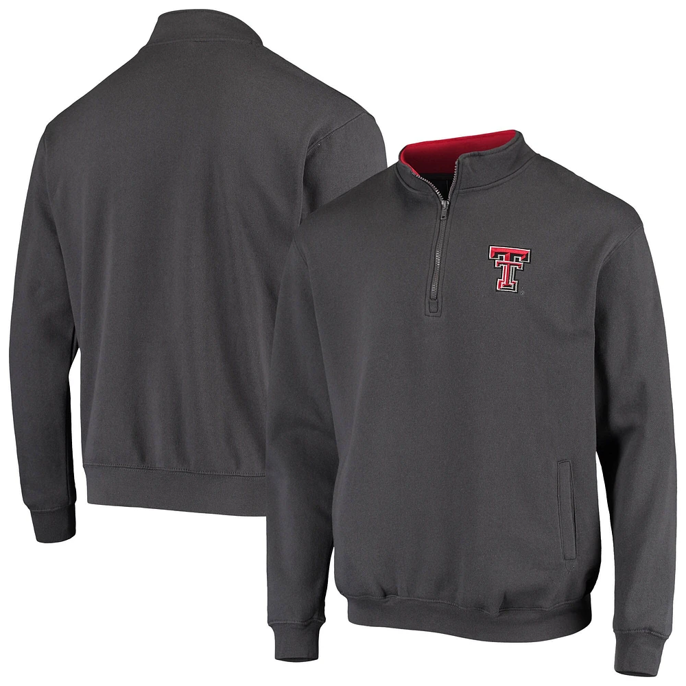 Veste Colosseum Charcoal Texas Tech Red Raiders Tortugas Logo Quarter-Zip pour homme