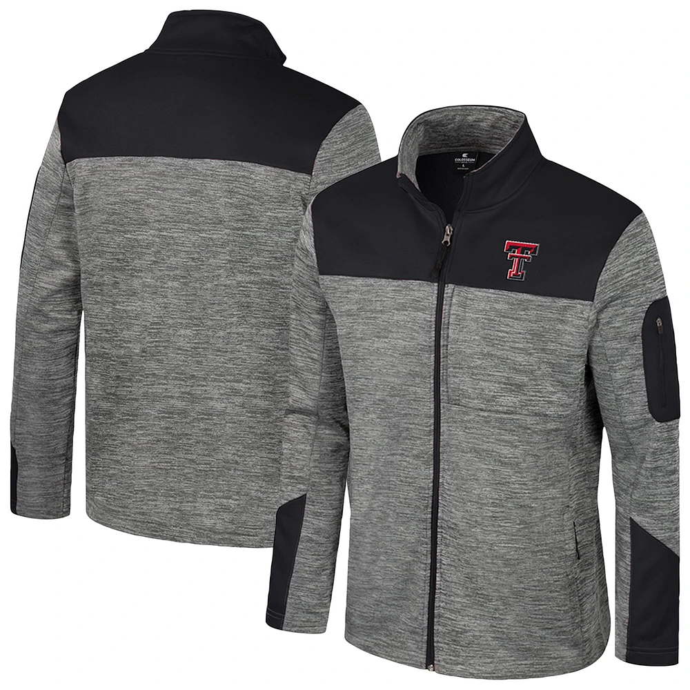 Men's Colosseum  Gray/Black Texas Tech Red Raiders Guard Full-Zip Jacket