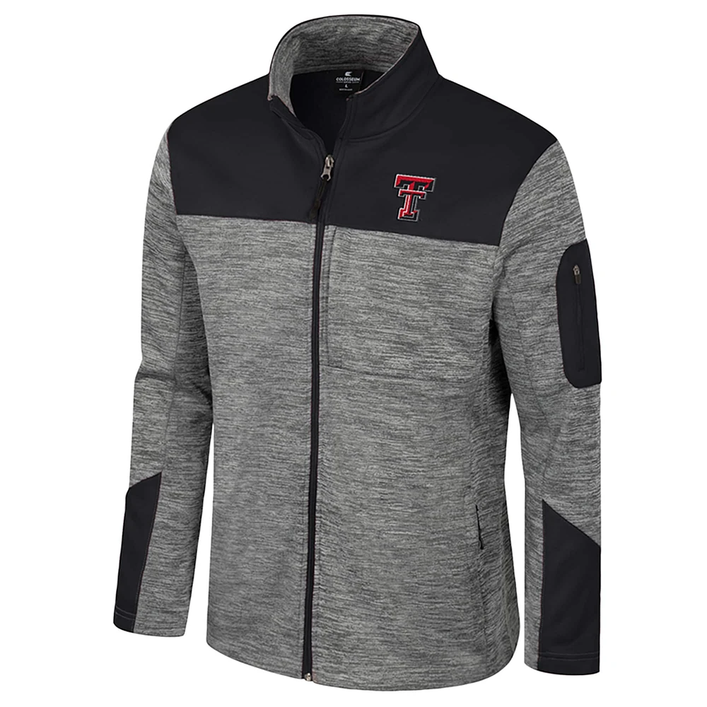 Men's Colosseum  Gray/Black Texas Tech Red Raiders Guard Full-Zip Jacket