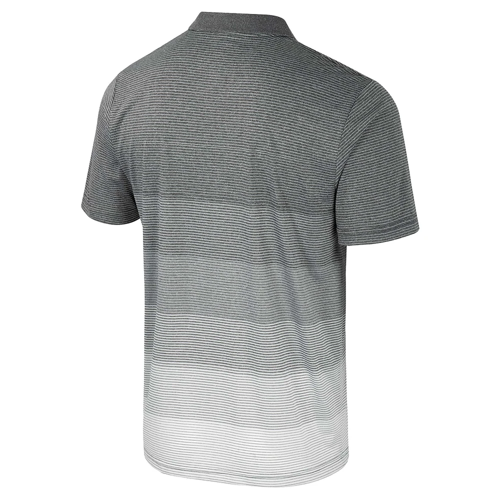 Men's Colosseum Gray Texas Tech Red Raiders Striped Mesh Polo