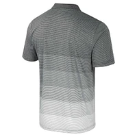 Men's Colosseum Gray Texas Tech Red Raiders Striped Mesh Polo