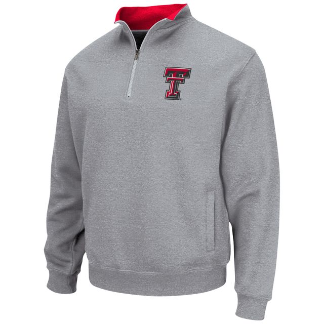 Veste Colosseum Heathered Grey pour homme Texas Tech Red Raiders Tortugas Team Logo Quarter-Zip Jacket