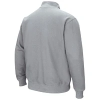 Men's Colosseum Heathered Gray Texas Tech Red Raiders Tortugas Team Logo Quarter-Zip Jacket