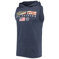 Men's Colosseum Heathered Navy Texas Tech Red Raiders OHT Military Appreciation Americana Hoodie Sleeveless T-Shirt