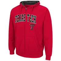 Colosseum Red Texas Tech Raiders Arch & Logo 3.0 Sweat à capuche entièrement zippé pour homme