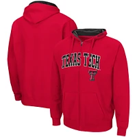 Colosseum Red Texas Tech Raiders Arch & Logo 3.0 Sweat à capuche entièrement zippé pour homme
