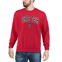Men's Colosseum Red Texas Tech Raiders Arch & Logo Crew Neck Sweatshirt
