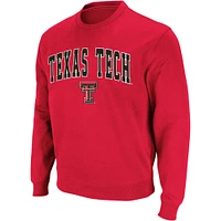 Colosseum Red Texas Tech Raiders Arch & Logo Crew Neck Sweat-shirt pour homme