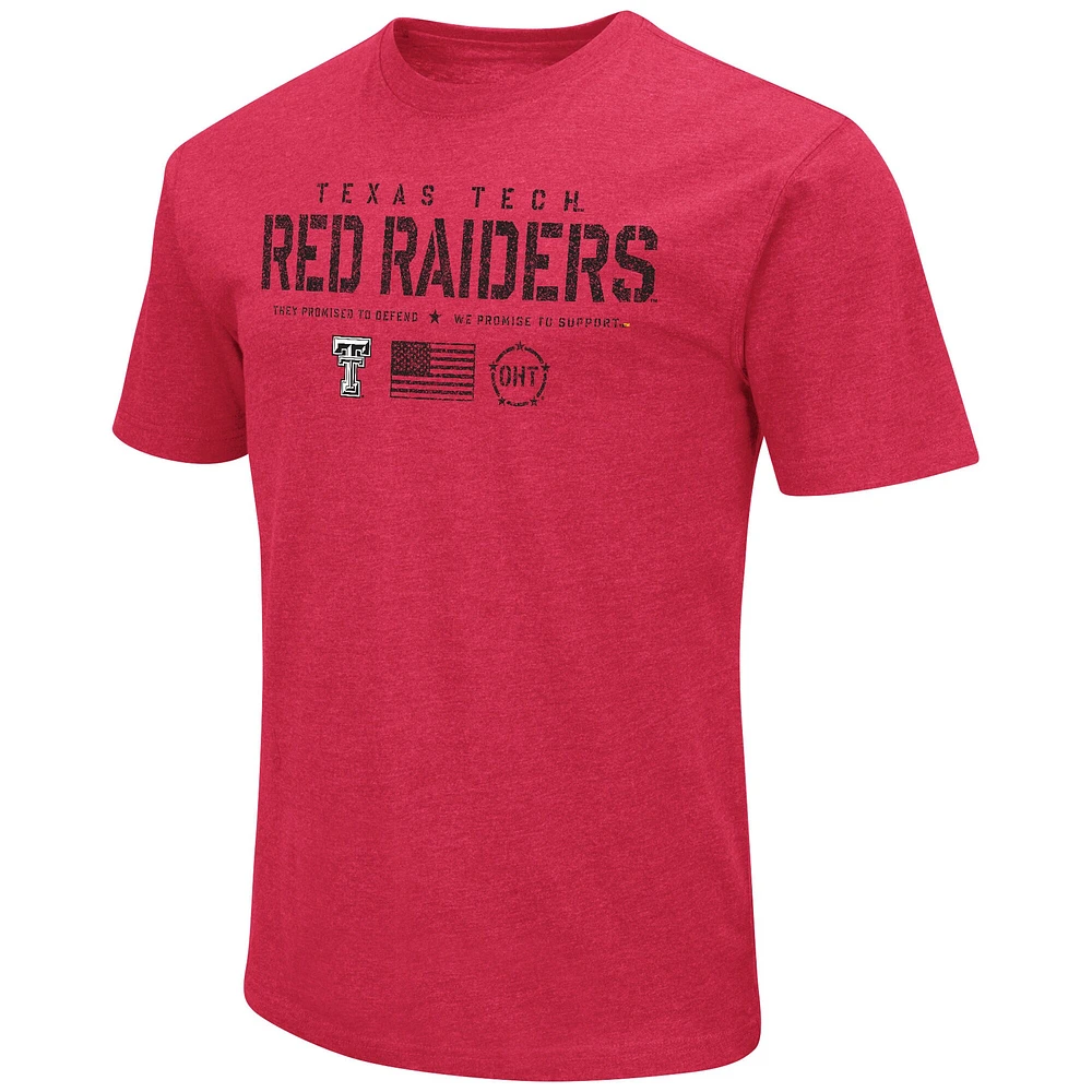 Men's Colosseum Red Texas Tech Raiders OHT Military Appreciation Flag 2.0 T-Shirt