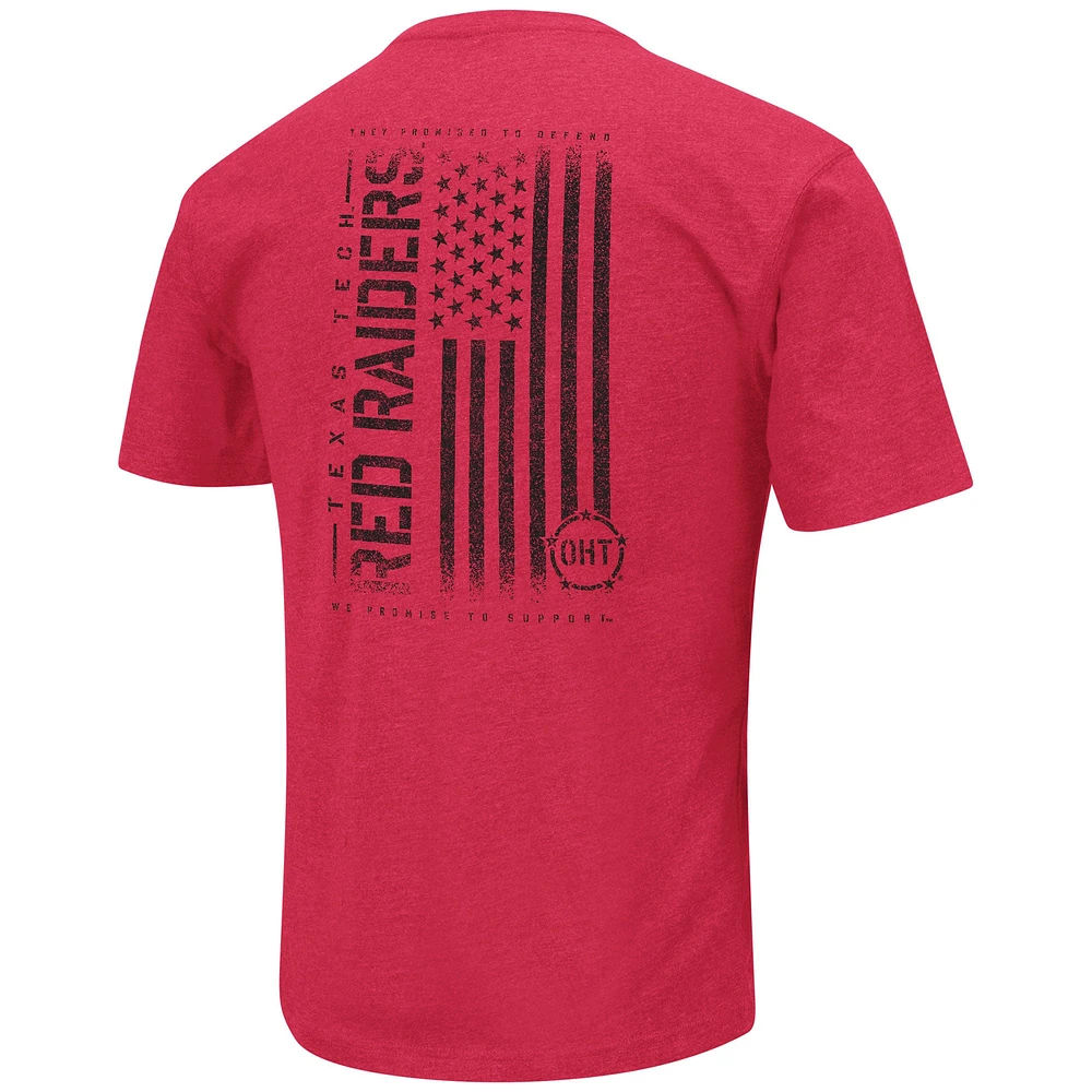 Men's Colosseum Red Texas Tech Raiders OHT Military Appreciation Flag 2.0 T-Shirt