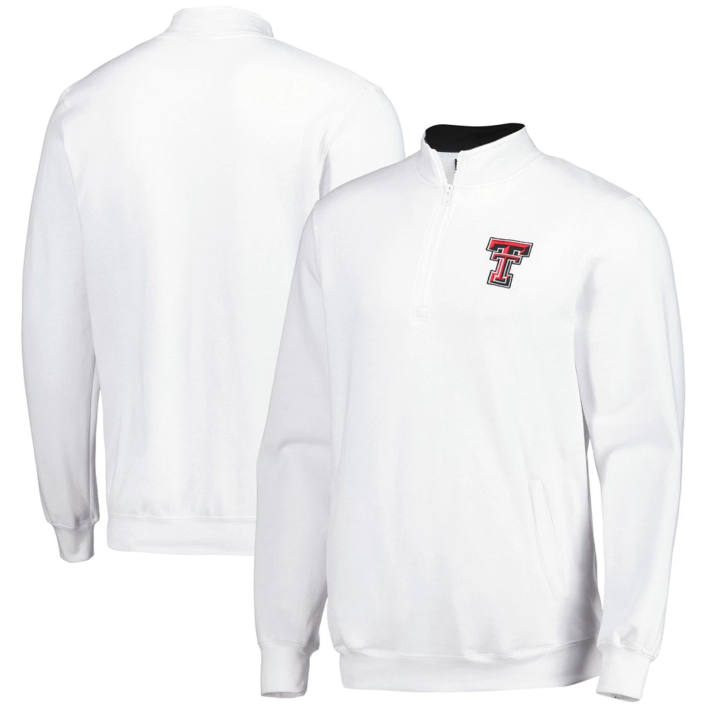 Men's Colosseum White Texas Tech Red Raiders Tortugas Logo Quarter-Zip Jacket