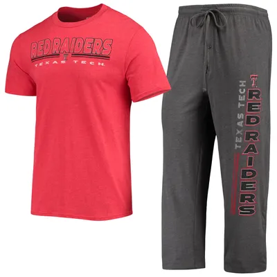 Texas Tech Red Raiders Concepts Sport Meter T-Shirt & Pants Sleep Set - Heathered Charcoal/Red