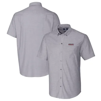 Texas Rangers Cutter & Buck Stretch Oxford Mens Short Sleeve Dress Shirt -  Cutter & Buck