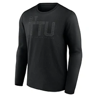 T-shirt à manches longues Fanatics pour homme, noir, Texas Tech, Red Raiders, OHT Tricode