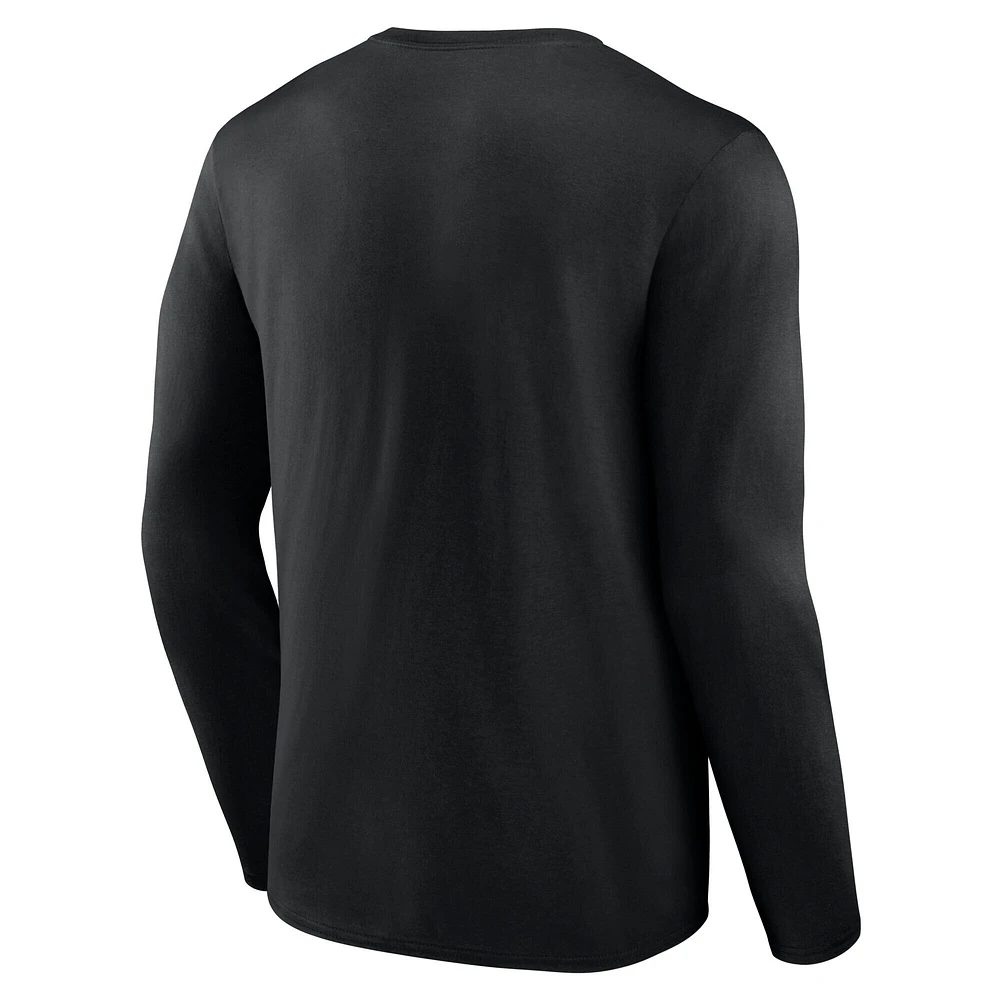 T-shirt à manches longues Fanatics pour homme, noir, Texas Tech, Red Raiders, OHT Tricode