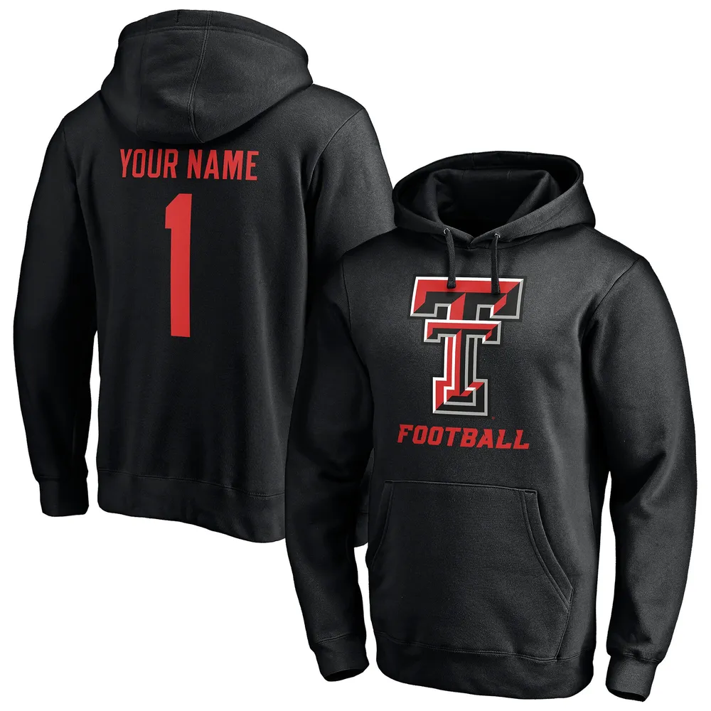 Lids Texas Tech Red Raiders Fanatics Branded Personalized Any Name & Number  One Color Pullover Hoodie - Black